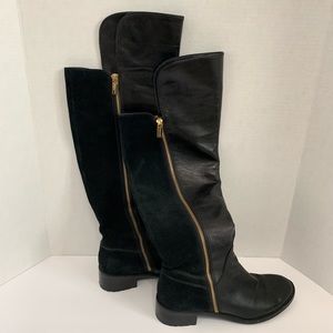 Michael Kors tall black leather/suede boots